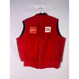 UNITOG Enjoy Coca-Cola Diet Coke Red Full Zip Vest Front Pockets Men's Large?